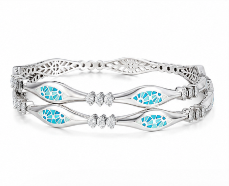 Elegant 925 Sterling Silver Designer Bangles for Women