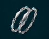 S925 Sterling Silver Geometric Prism Bangles – Designer Blue Enamel & Solitaire Stone Bangle Set