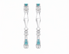 S925 Sterling Silver Geometric Prism Bangles – Designer Blue Enamel & Solitaire Stone Bangle Set