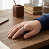 Dual Black Inlay 925 Sterling Silver Ring