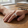Geometric Faceted 925 Sterling Silver Ring
