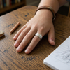 Linear Groove Matte 925 Sterling Silver Ring