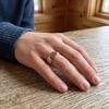 Rose Gold Ribbed Texture Ring 925 Sterling Silver