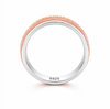 S925 Sterling Silver Rose Gold Dual Texture Couple Bands