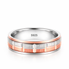 Premium Two-Tone Geometric Texture Ring for Men & Women