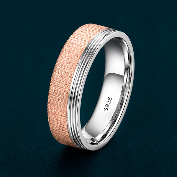 Minimalist Two-Tone Textured Ring