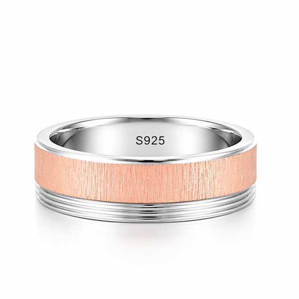 Minimalist Two-Tone Textured Ring