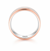 S925 Sterling Silver Rose Gold Frame Texture Couple Bands
