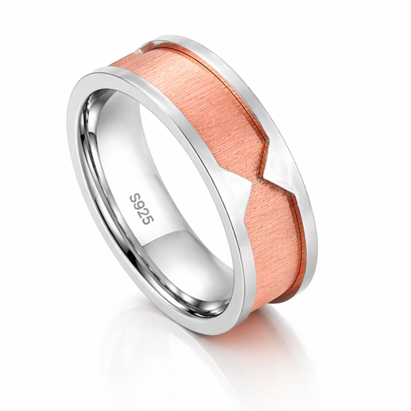 Modern Two-Tone Cut Design Ring