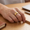 Classic Plain Gold Finish Ring 925 Sterling Silver
