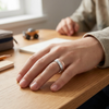 Premium Triple Tone Textured Ring 925 Sterling Silver