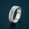 Diagonal Line Texture 925 Sterling Silver Ring