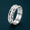 Twin Layer Faceted 925 Sterling Silver Ring