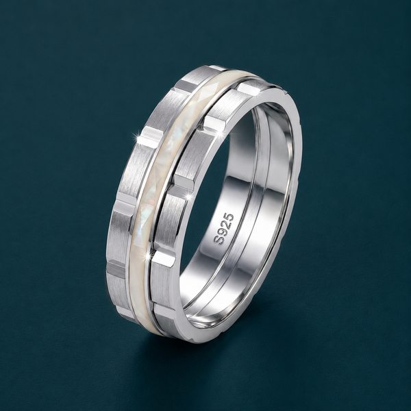 Mother of Pearl Inlay 925 Sterling Silver Ring