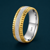 Luxury Dual Tone Matte Texture Ring 925 Sterling Silver
