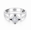 Modern Cushion-Cut Solitaire Ring β 925 Sterling Silver