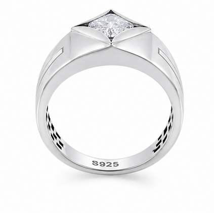 Modern Cushion-Cut Solitaire Ring β 925 Sterling Silver