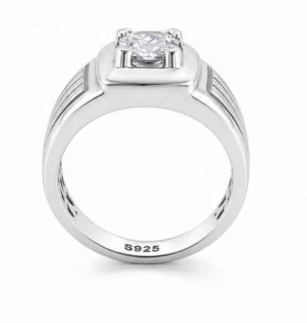 Classic Cushion-Cut Solitaire Ring – 925 Sterling Silver