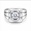 Premium S925 Silver Round Cut Solitaire Ring with Layered Designer Frame Band