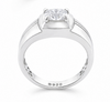Elegant Princess Cut Solitaire Ring in 925 Sterling Silver with Platinum Finish