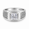 925 Sterling Silver Square Solitaire Ring for Men