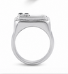Premium S925 Silver Apple Design Statement Ring with Diamond Studded Finish