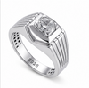 925 Sterling Silver Square Frame Solitaire Ring for Men