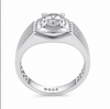 925 Sterling Silver Square Frame Solitaire Ring for Men