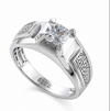 Men’s Cushion Cut Solitaire Ring in 925 Sterling Silver