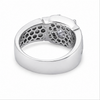 Luxury S925 Silver Cushion Cut Solitaire Ring with Micro Diamond Accents