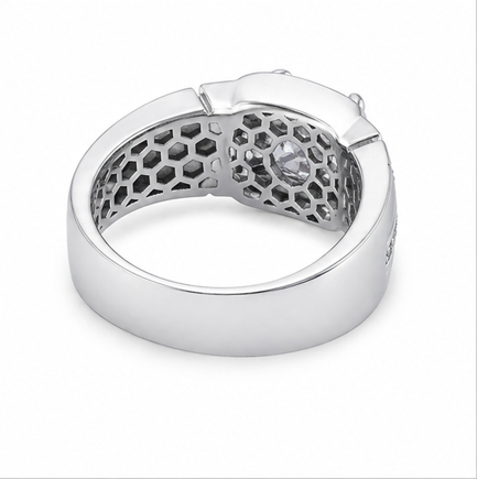 Luxury S925 Silver Cushion Cut Solitaire Ring with Micro Diamond Accents