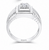 Premium S925 Silver Geometric Solitaire Ring for Men