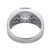 Elegant Geometric Solitaire Ring β 925 Sterling Silver with Emerald-Cut Crystal