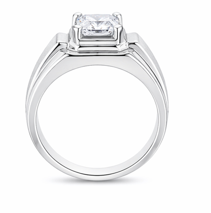 Premium Square-Cut Solitaire Ring – 925 Sterling Silver Statement Ring for Men & Women