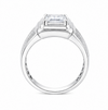 Men’s Square-Cut Solitaire Ring – 925 Sterling Silver Textured Band with Premium Zircon Stone