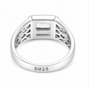 Men’s Square-Cut Solitaire Ring – 925 Sterling Silver Textured Band with Premium Zircon Stone