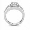 Classic S925 Silver Cushion Cut Solitaire Ring with Engraved Band Design