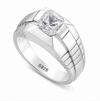 Bold Geometric Square-Cut Ring β 925 Sterling Silver Designer Statement Ring