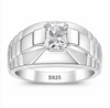 Bold Geometric Square-Cut Ring β 925 Sterling Silver Designer Statement Ring