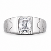 Men’s Modern Textured Square Stone Ring – 925 Sterling Silver Statement Ring