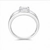Luxury Crown Design Square-Cut Stone Ring – 925 Sterling Silver Statement Ring for Men