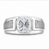 Elegant Square-Cut Designer Ring – 925 Sterling Silver Textured Statement Ring