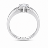 Men’s Modern Solitaire Ring – 925 Sterling Silver with Dual Line Accent Design