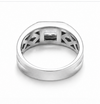 Men’s Princess Cut Solitaire Ring – 925 Sterling Silver Square Setting
