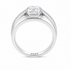 Premium Square-Cut Solitaire Ring for Men β 925 Sterling Silver with Side Stone Accents