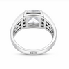 Men’s Princess Cut Solitaire Ring – 925 Sterling Silver Black Accent Designer Ring