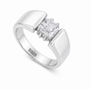 Men’s Open Bridge Solitaire Ring – 925 Sterling Silver Modern Statement Design
