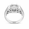 Luxury Square Solitaire Ring β 925 Sterling Silver Textured Designer Statement Ring