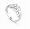 Classic Round-Cut Crystal Ring β 925 Sterling Silver Bold Designer Band Ring