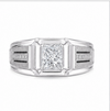 Premium Square-Cut Stone Ring for Men – 925 Sterling Silver Designer Statement Ring